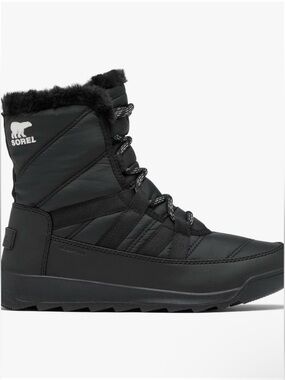 Macy's Sorel Women’s Black Fur-Trim Lace-Up Winter Boot size 8